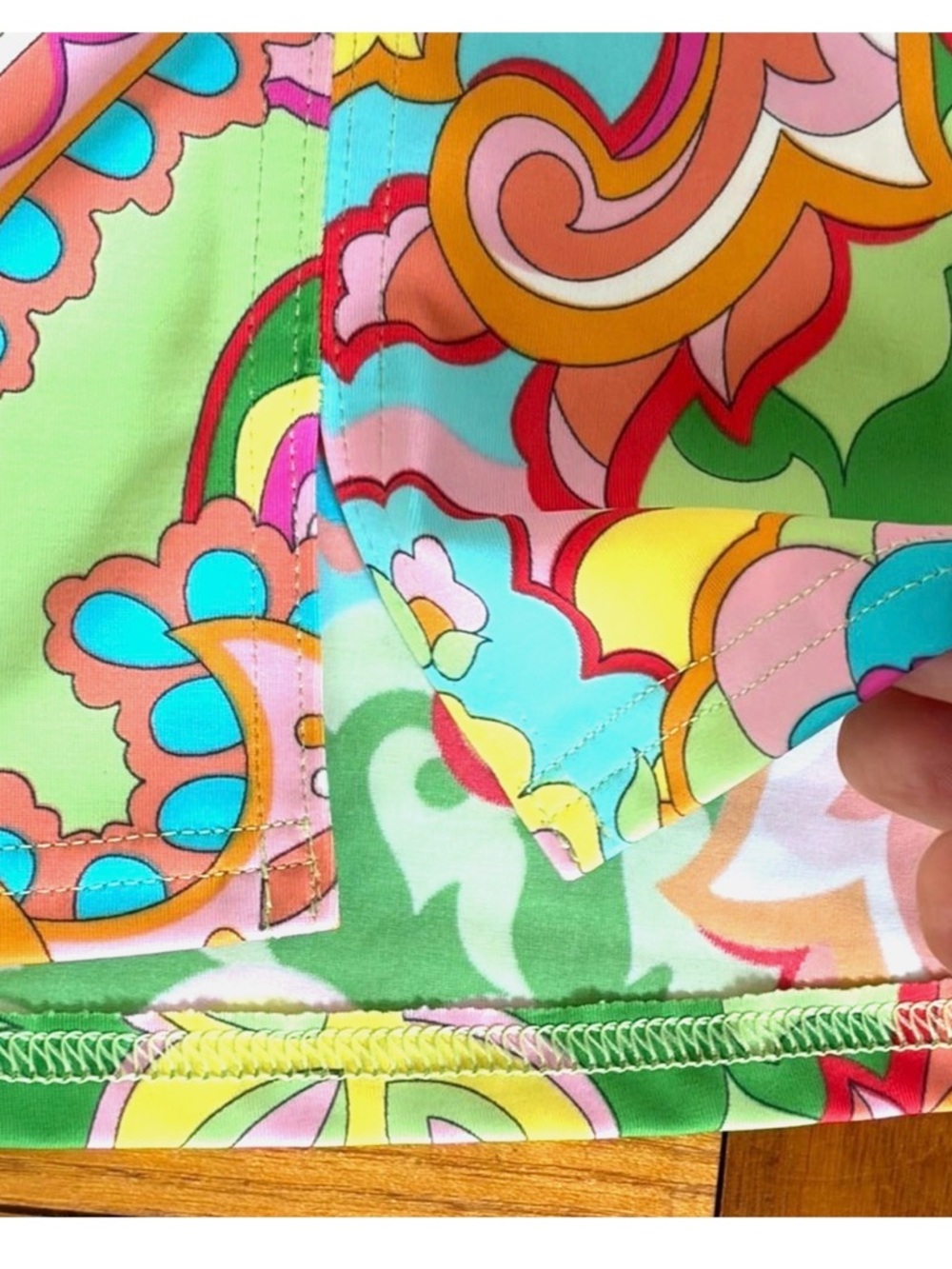 Lands End Swim Cover Up Skirt 18 Colorful Paisley Floral Beach - Picture 4 of 8